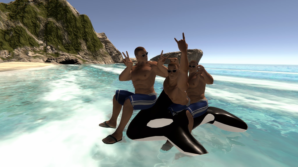 【無料配布】シャチ型フロート+浮き輪