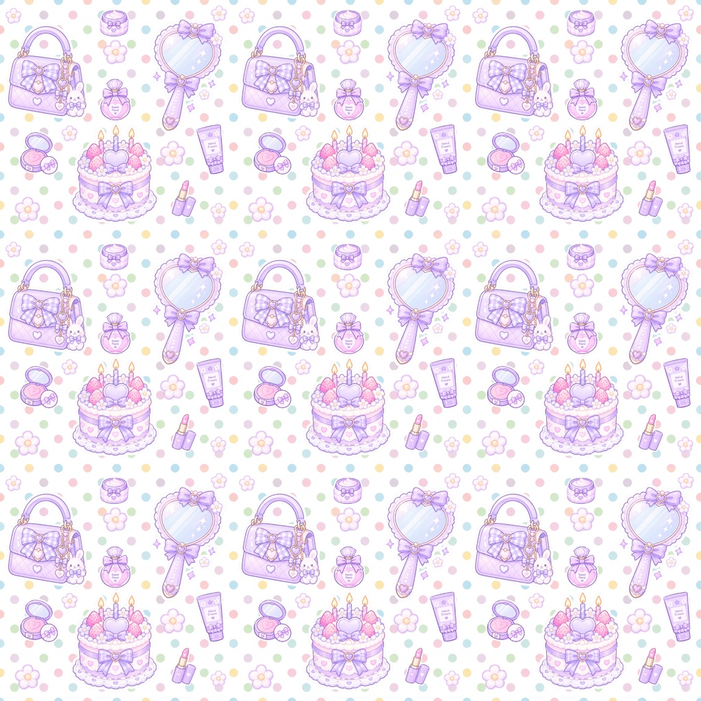 ゆめかわデジタルペーパー ピンク・紫・水色 各2種類の6セット
