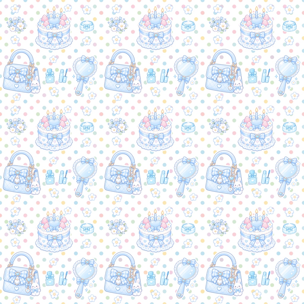 ゆめかわデジタルペーパー ピンク・紫・水色 各2種類の6セット