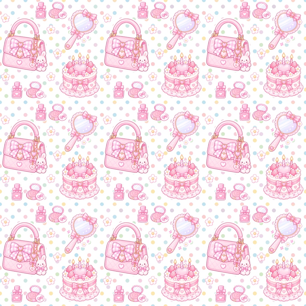 ゆめかわデジタルペーパー ピンク・紫・水色 各2種類の6セット