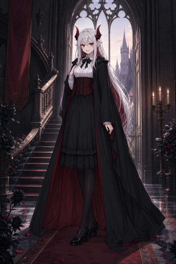 月影城の銀角令嬢 Vol.1|AIイラスト集