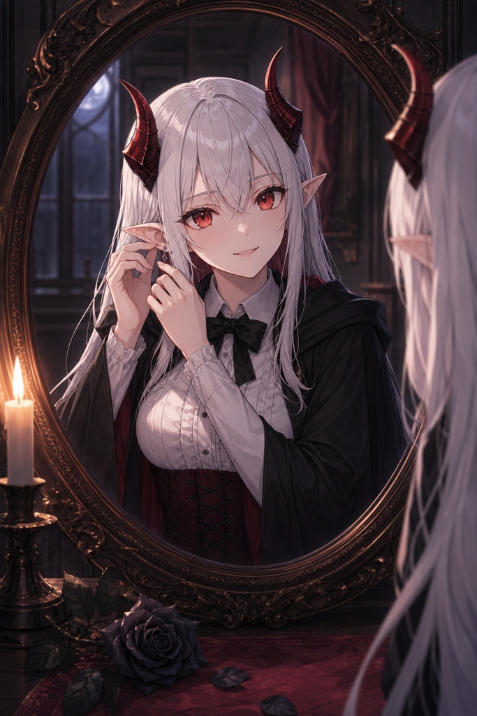 月影城の銀角令嬢 Vol.1|AIイラスト集