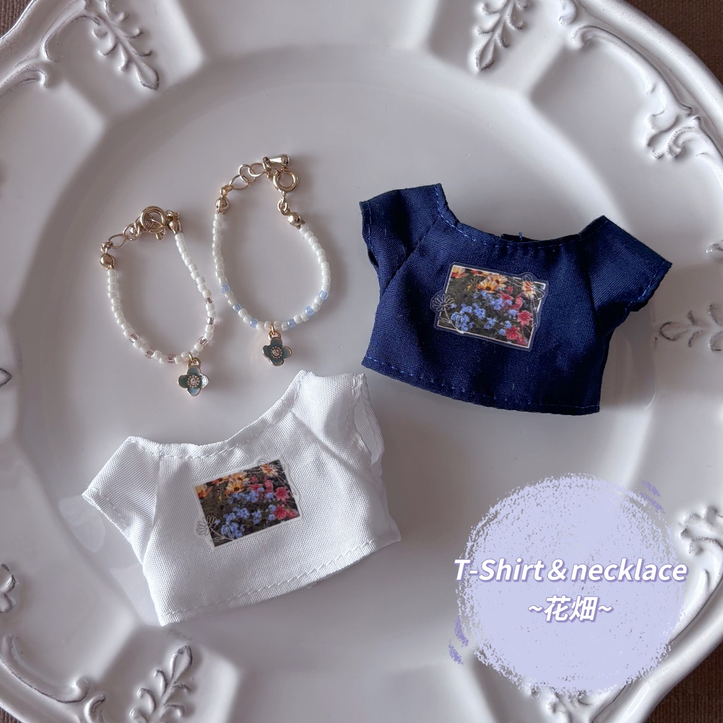 【ぬい用】世界に1つのTシャツ＆ネックレス〜花畑〜