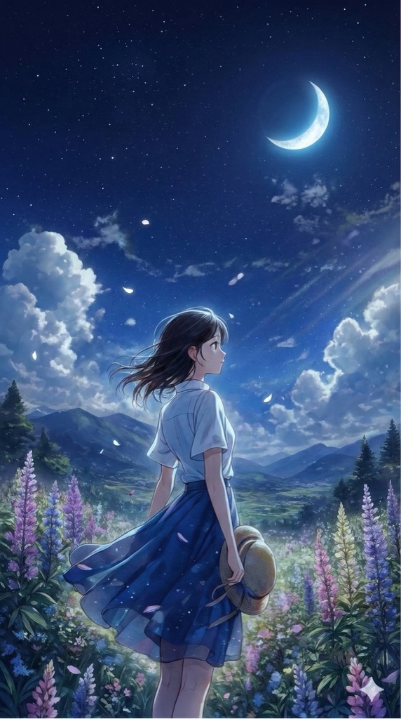 【AI画像9枚】Nightfall Series vol.1|夜・青・ガラス・影の幻想世界(商用利用可)