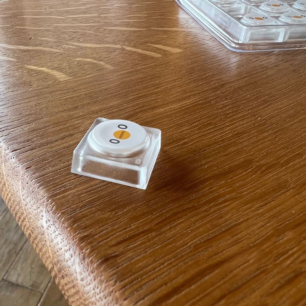 esa トリ DOYSキーキャップ (透明+白顔)