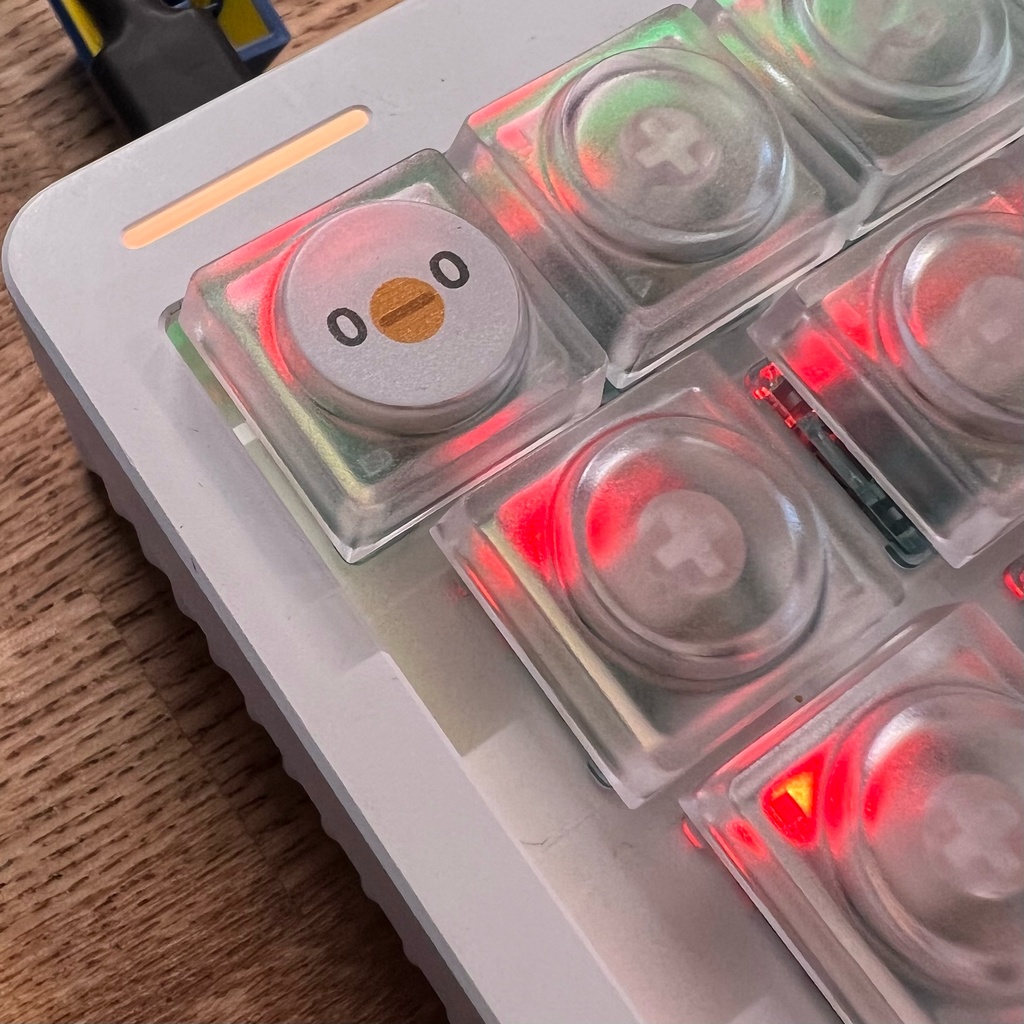 esa トリ DOYSキーキャップ (透明+白顔)