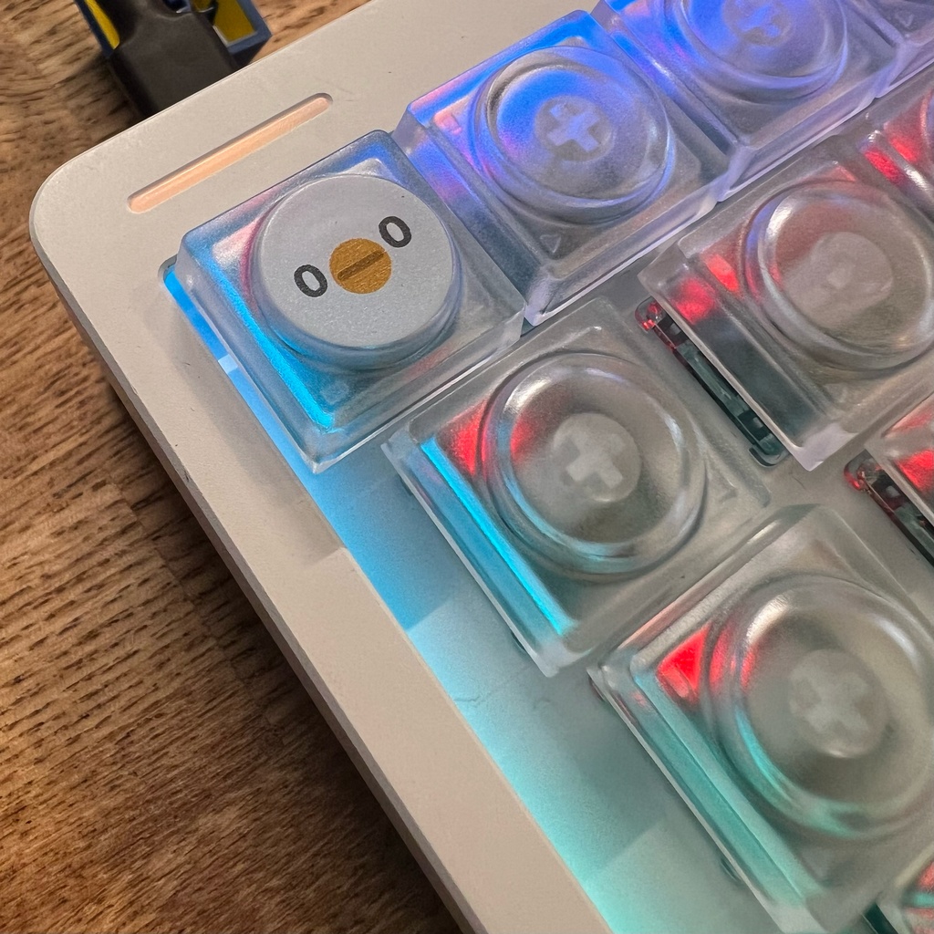 esa トリ DOYSキーキャップ (透明+白顔)