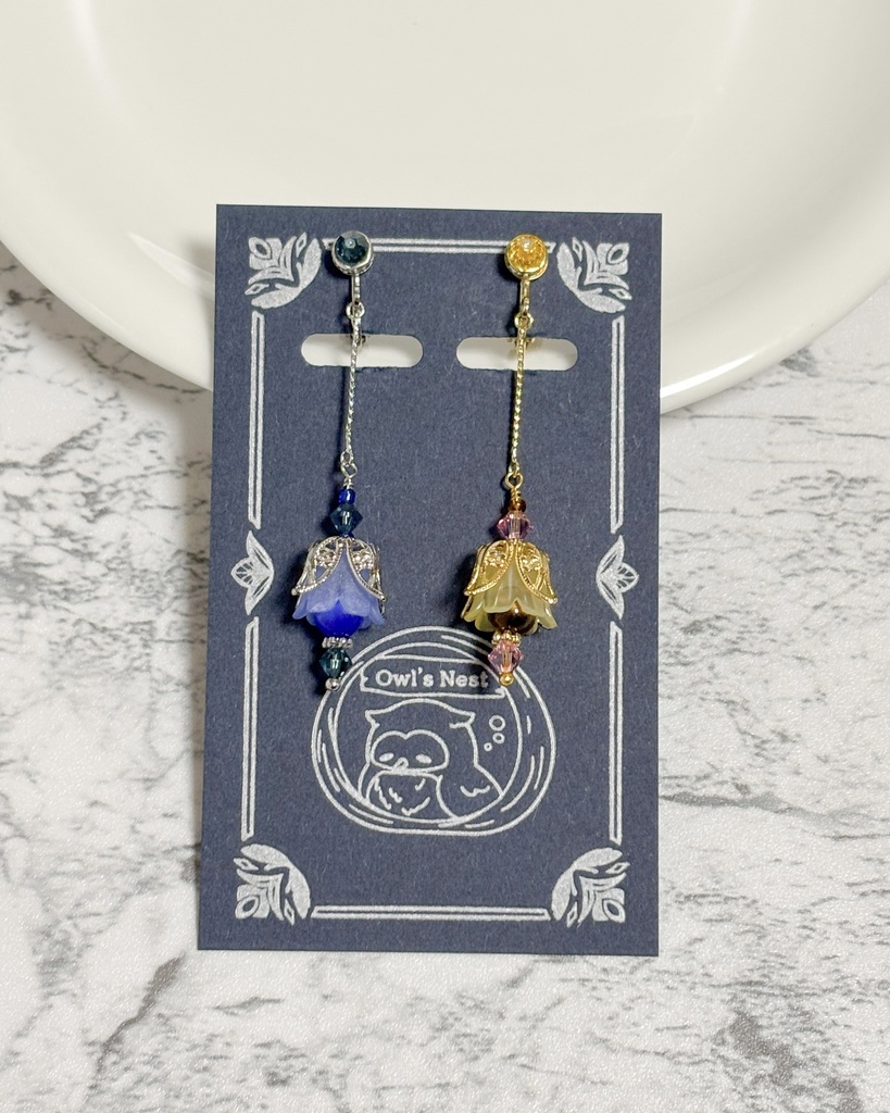【イヤリング・ピアス】ハールート&マールート【お花のランタン】