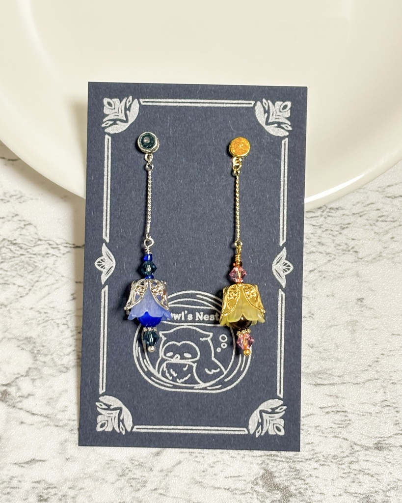 【イヤリング・ピアス】ハールート&マールート【お花のランタン】