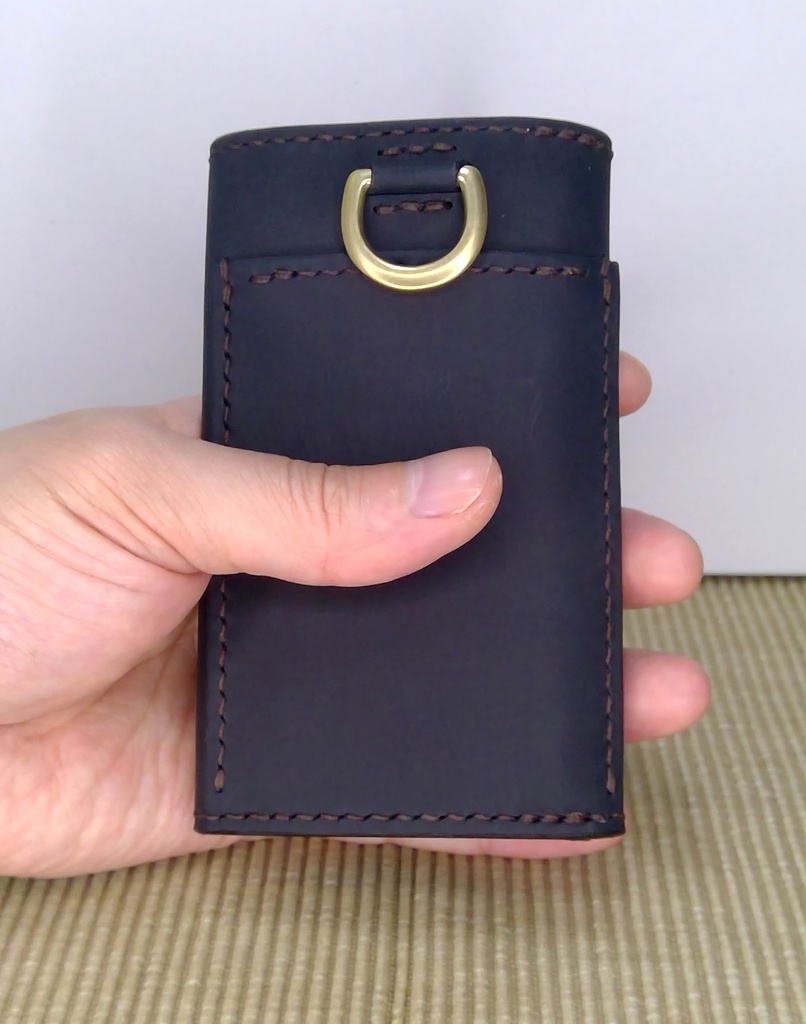 手作り! 邪神ちゃんレザーキーケース フルサイズ・黒