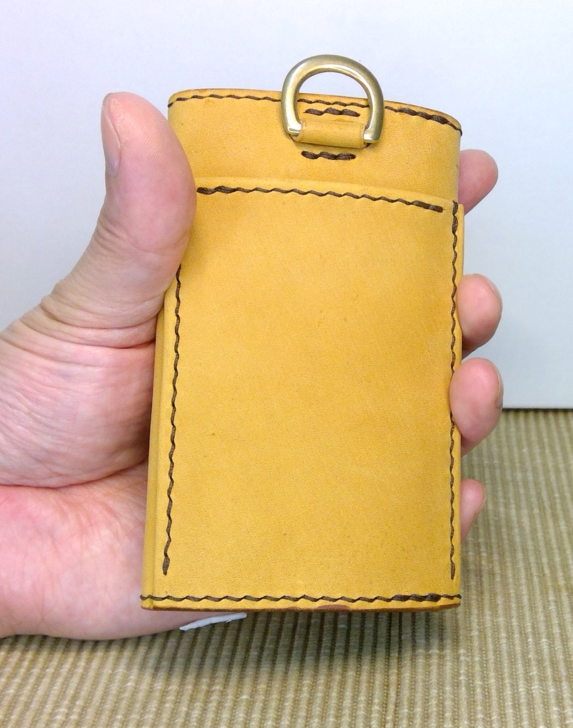 手作り! 邪神ちゃんレザーキーケース フルサイズ・茶