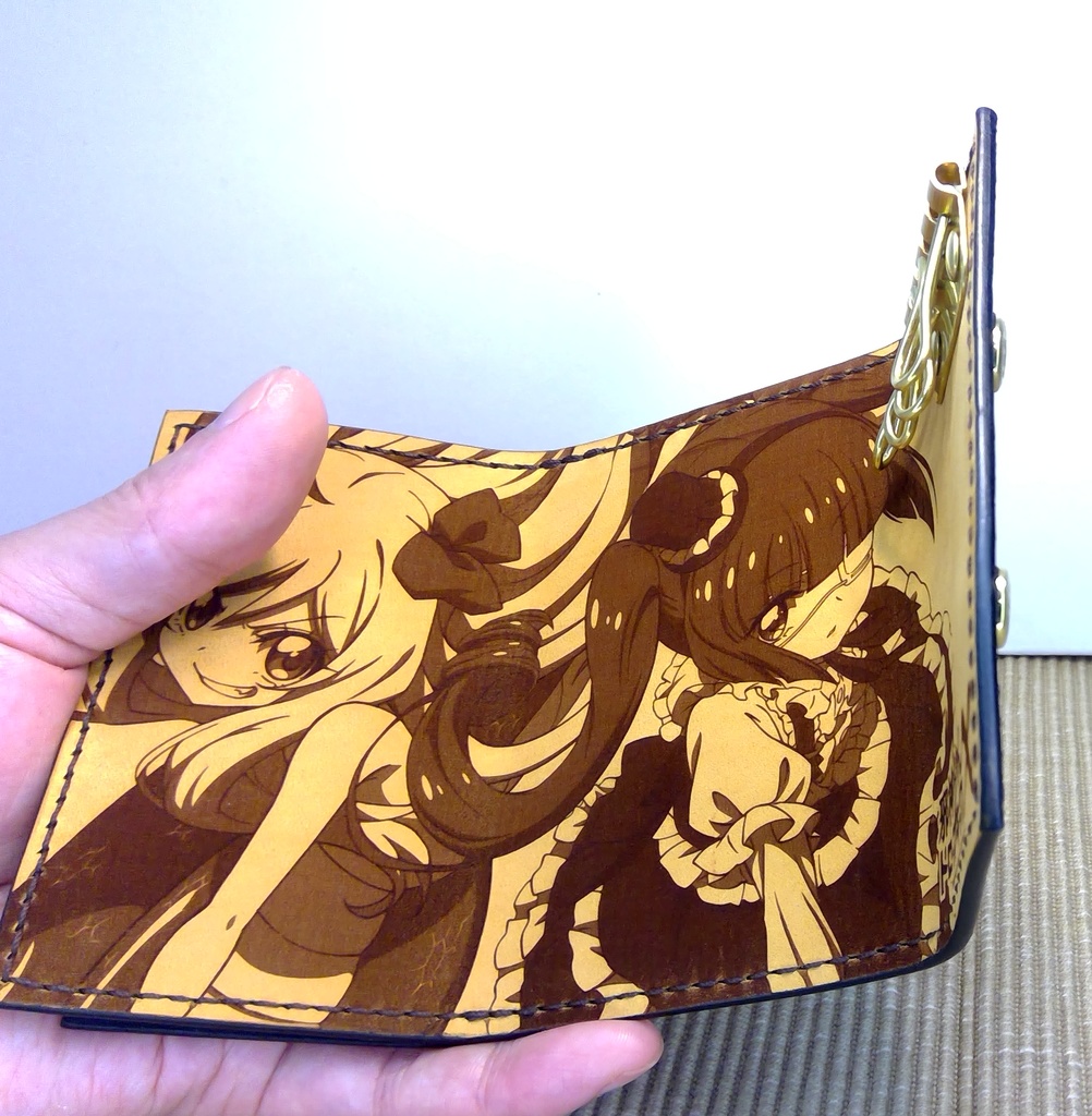 手作り! 邪神ちゃんレザーキーケース ミニサイズ・黒