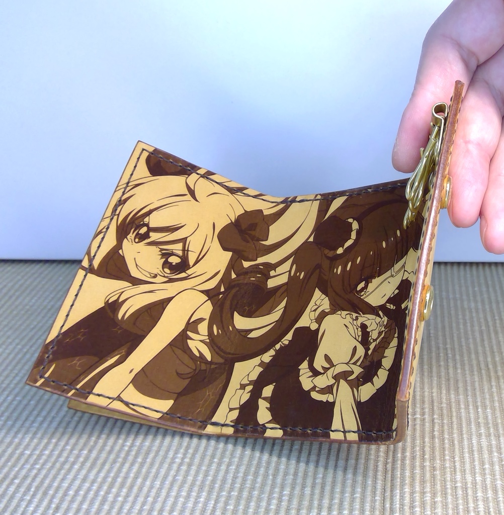 手作り! 邪神ちゃんレザーキーケース ミニサイズ・茶