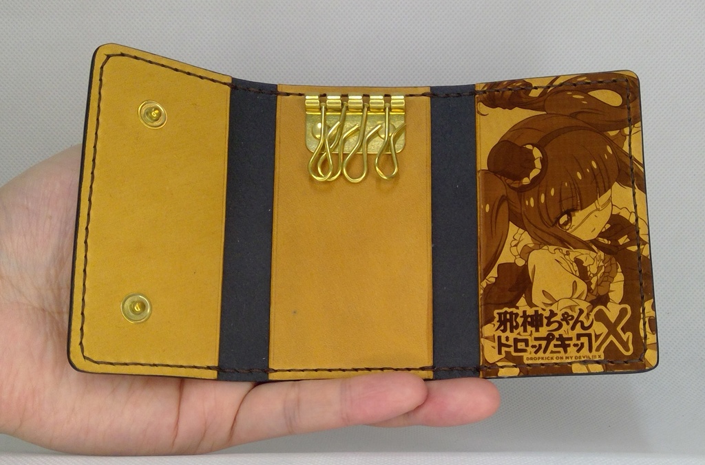 手作り! 邪神ちゃんレザーキーケース スタンダードタイプ・ゆりね