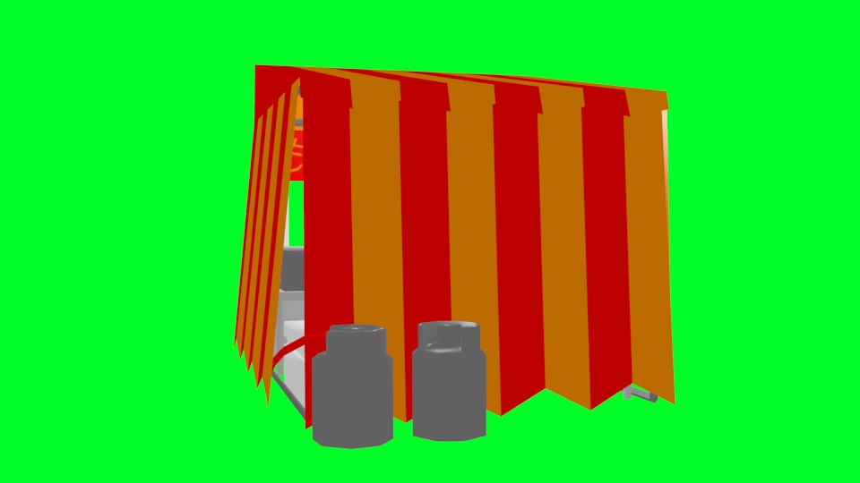 イカ焼きの屋台【3D素材】