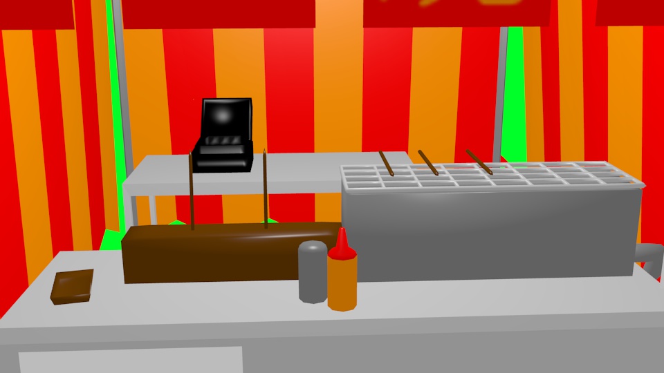 イカ焼きの屋台【3D素材】