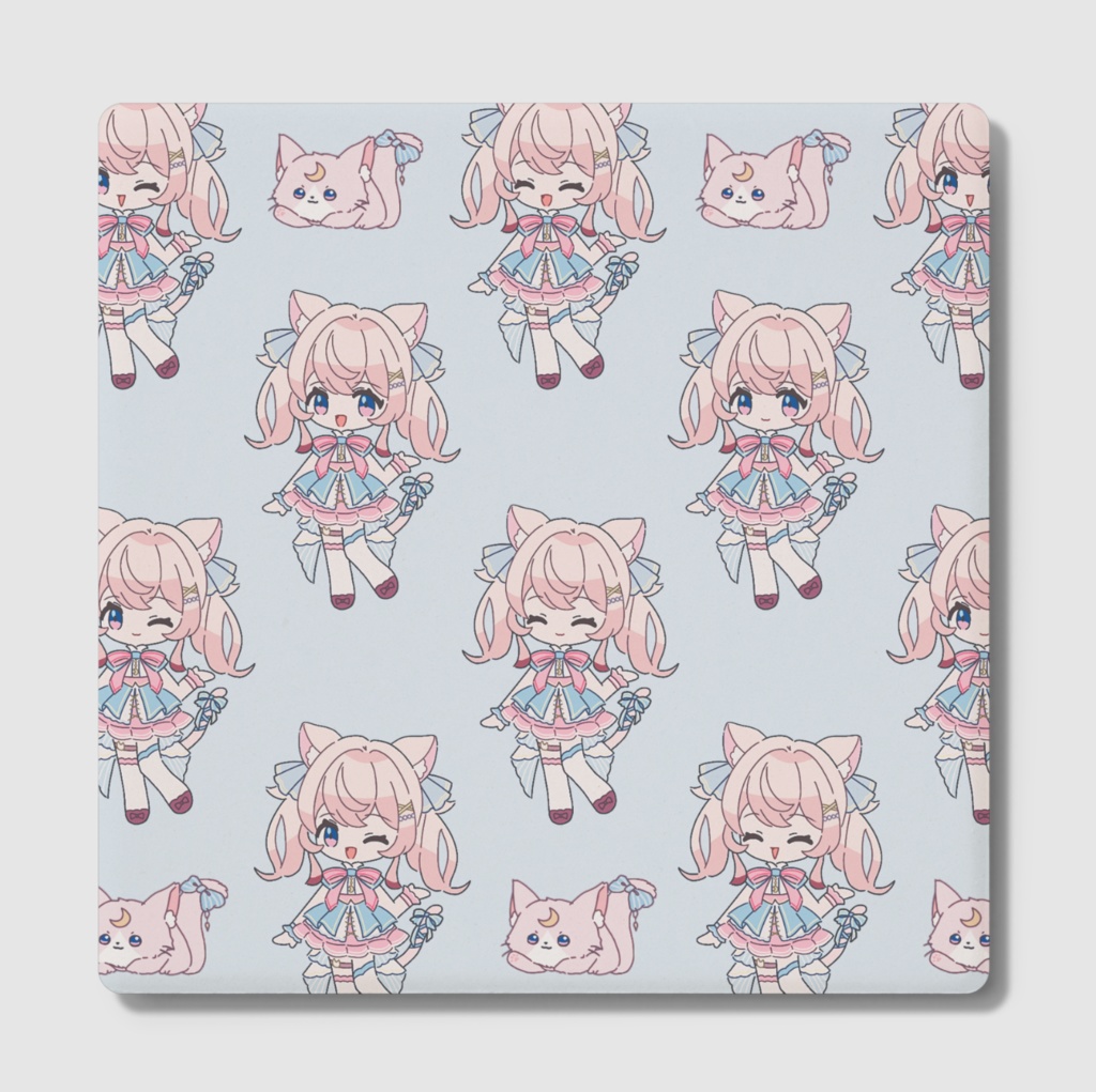 【常設】音琴るいな 白雲石コースター (pink/blue)