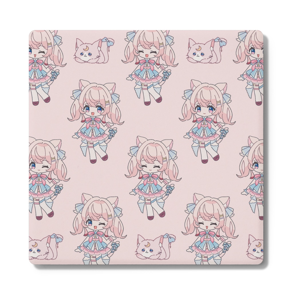 【常設】音琴るいな 白雲石コースター (pink/blue)