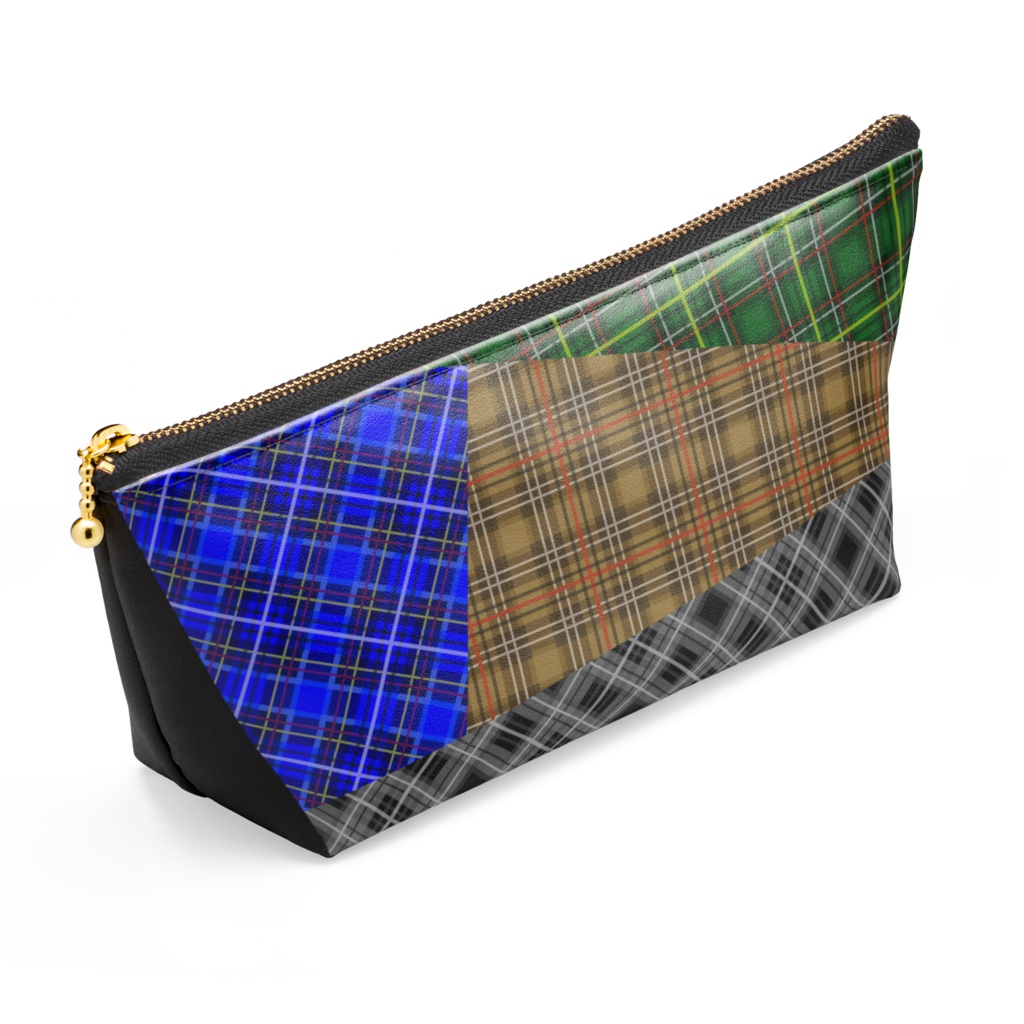 レザーポーチ【くま♥タータンチェック】7色ver