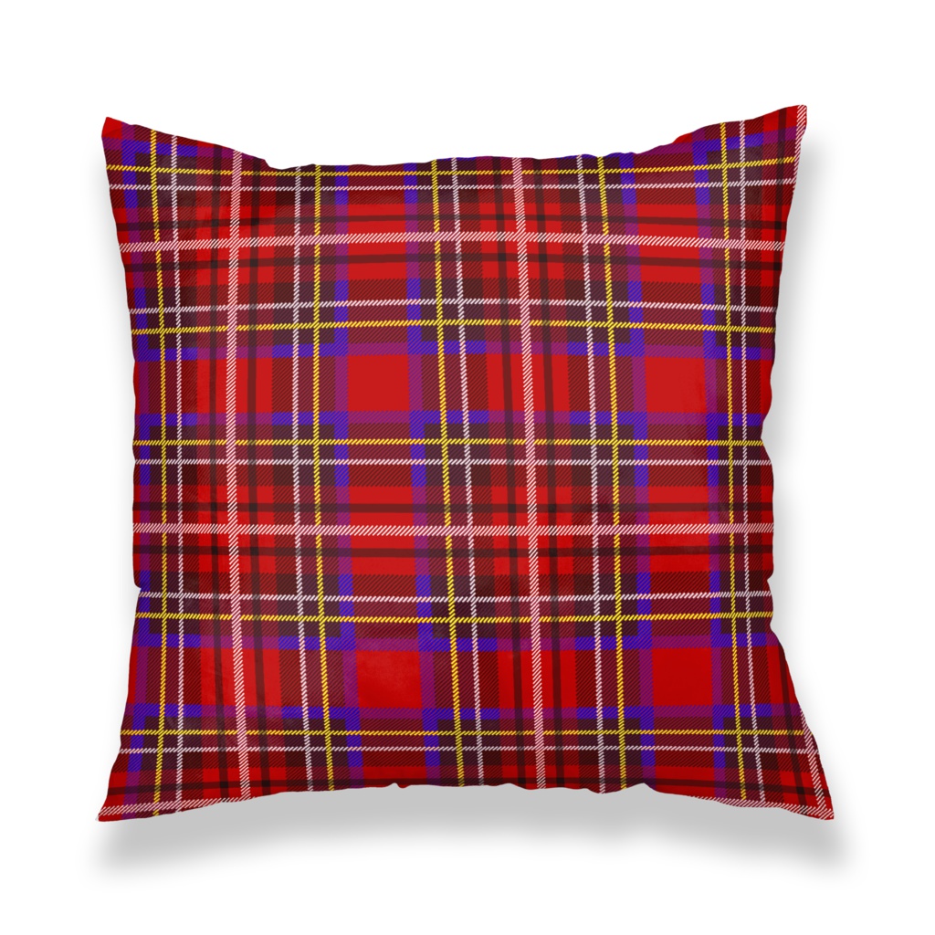 クッションカバー【くま♥タータンチェック】ユニオンジャック-赤チェックver