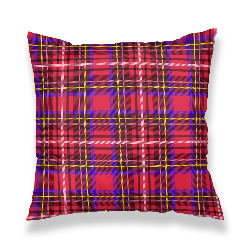 クッションカバー【くま♥タータンチェック】ユニオンジャック-ピンクチェックver