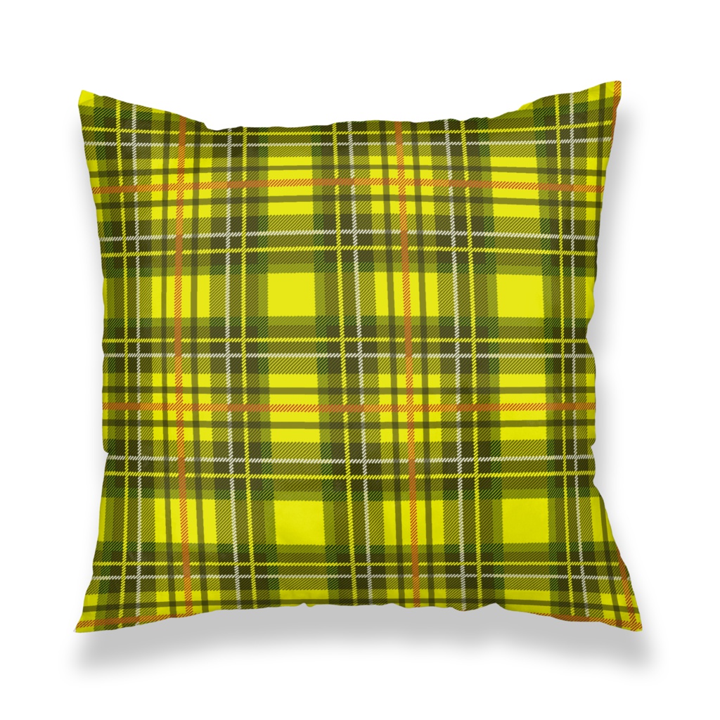 クッションカバー【くま♥タータンチェック】ユニオンジャック-黄色チェックver