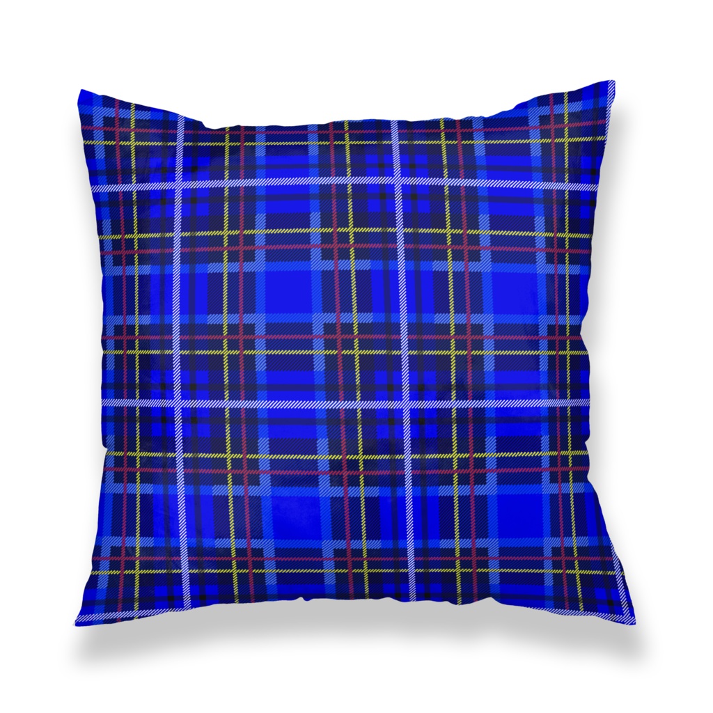 クッションカバー【くま♥タータンチェック】ユニオンジャック-青チェックver