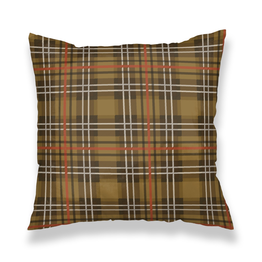 クッションカバー【くま♥タータンチェック】ユニオンジャック-ベージュチェックver