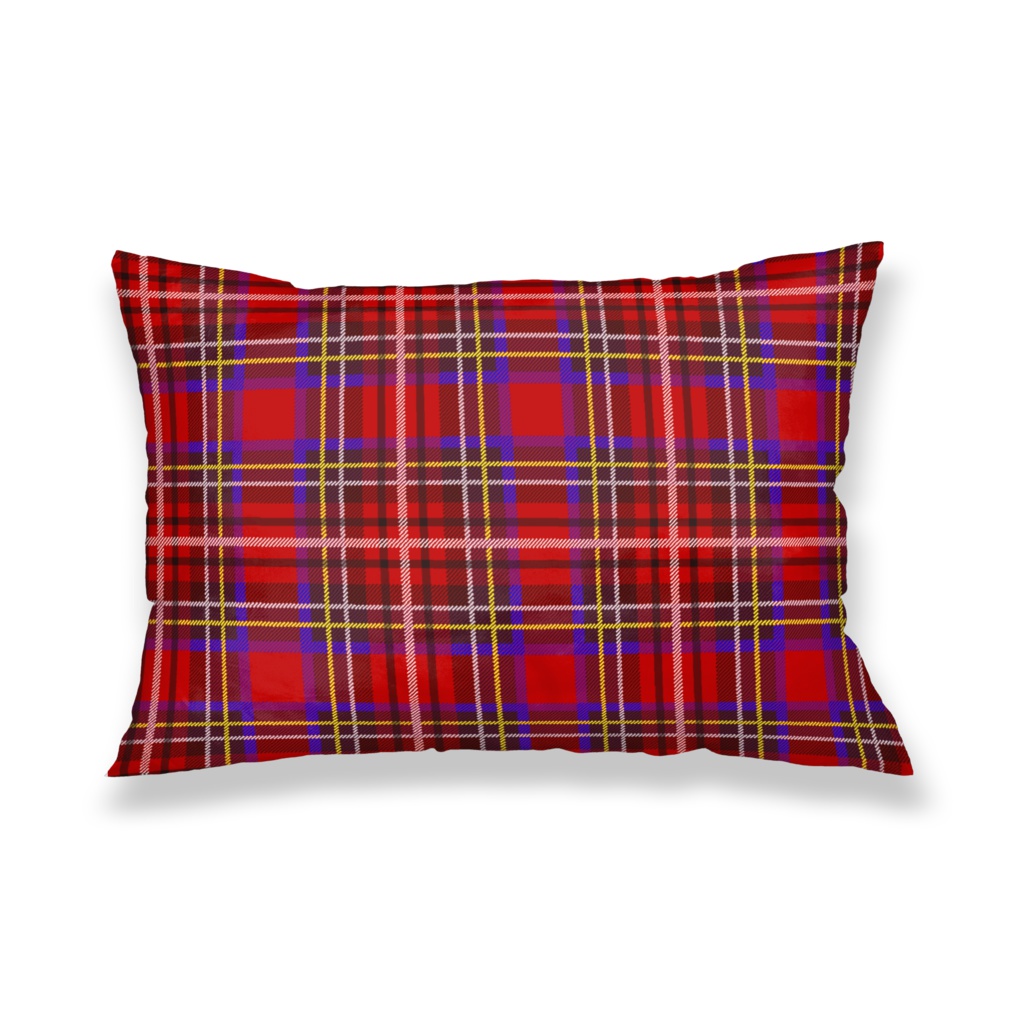 枕カバー【くま♥タータンチェック】ユニオンジャック-赤チェックver
