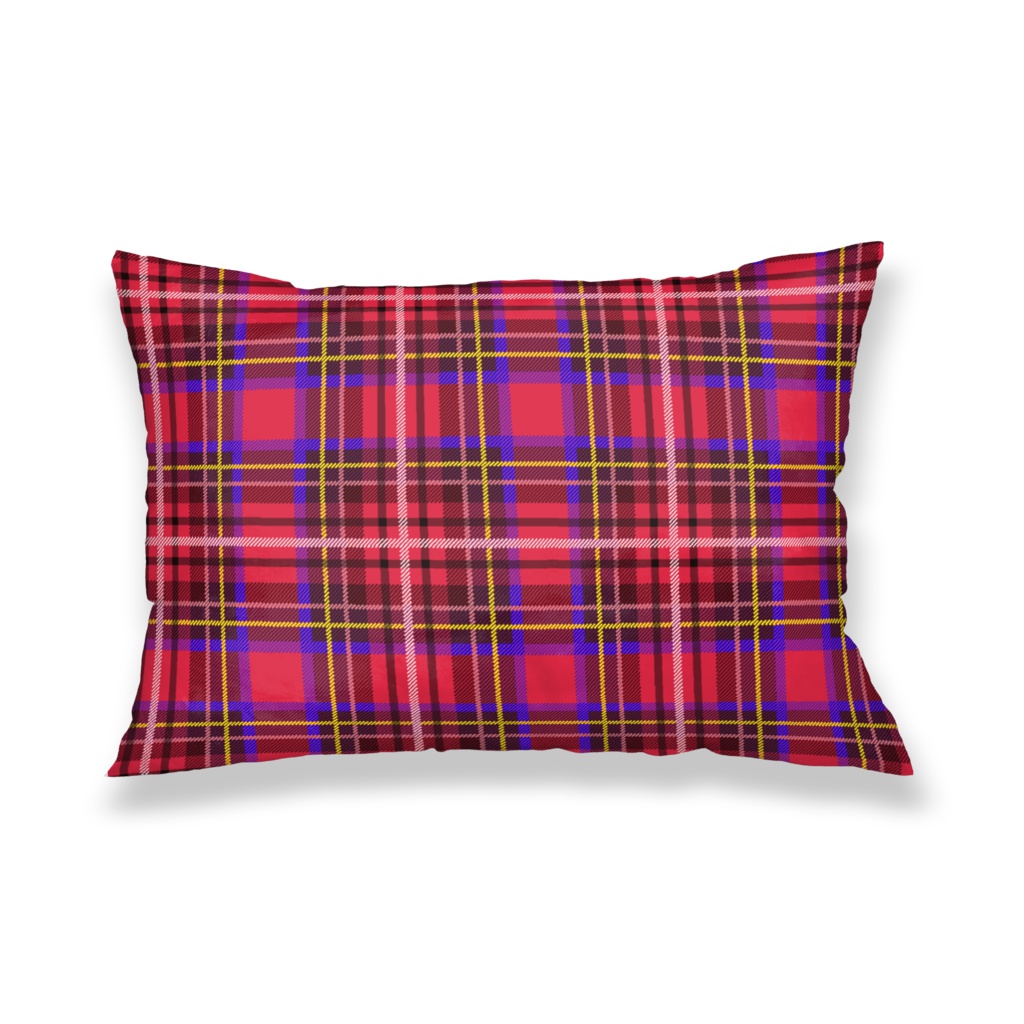 枕カバー【くま♥タータンチェック】ユニオンジャック-ピンクチェックver