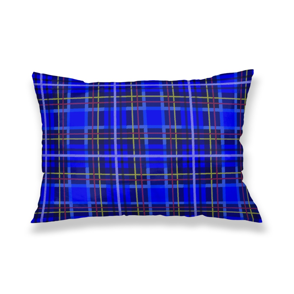 枕カバー【くま♥タータンチェック】ユニオンジャック-青チェックver