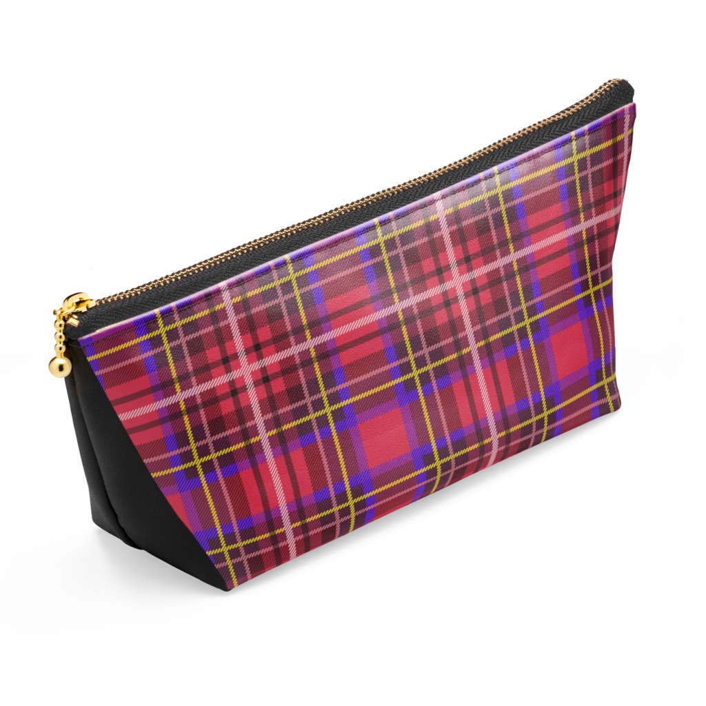 レザーポーチ【くま♥タータンチェック】ユニオンジャック-ピンクver