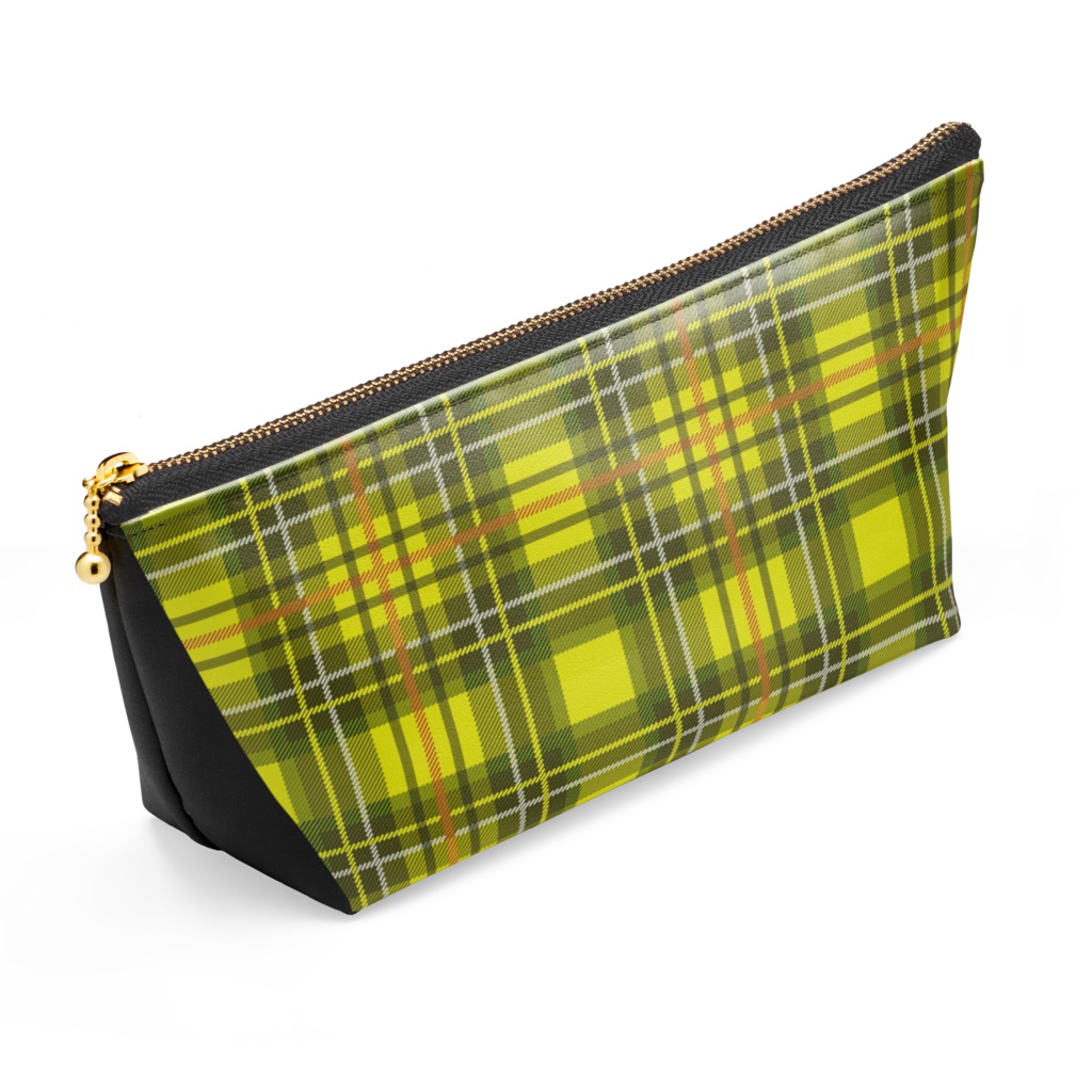 レザーポーチ【くま♥タータンチェック】ユニオンジャック-黄色ver