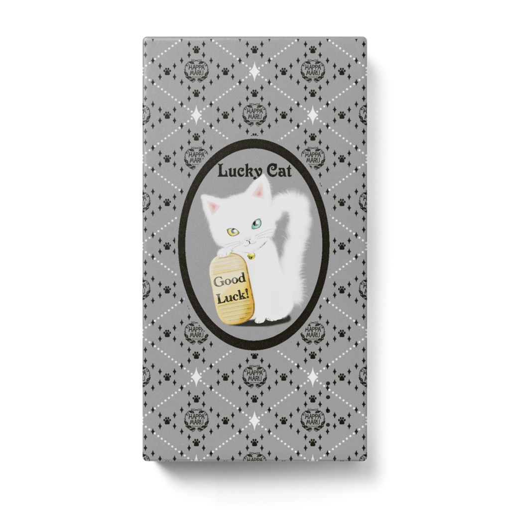 招き猫モバイルバッテリー-1＿白猫オッドアイver＿7色