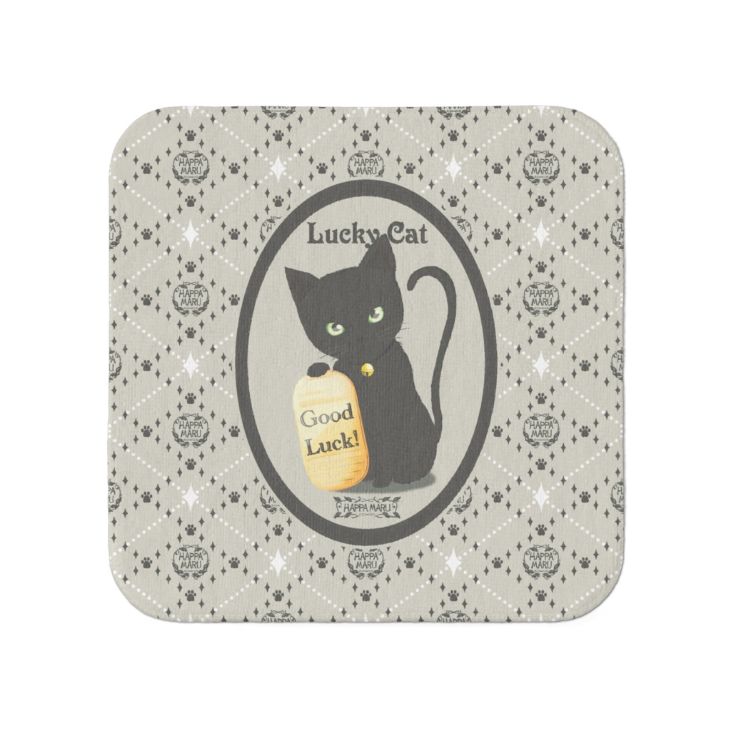 招き猫タオル小-1_黒猫ver_7色