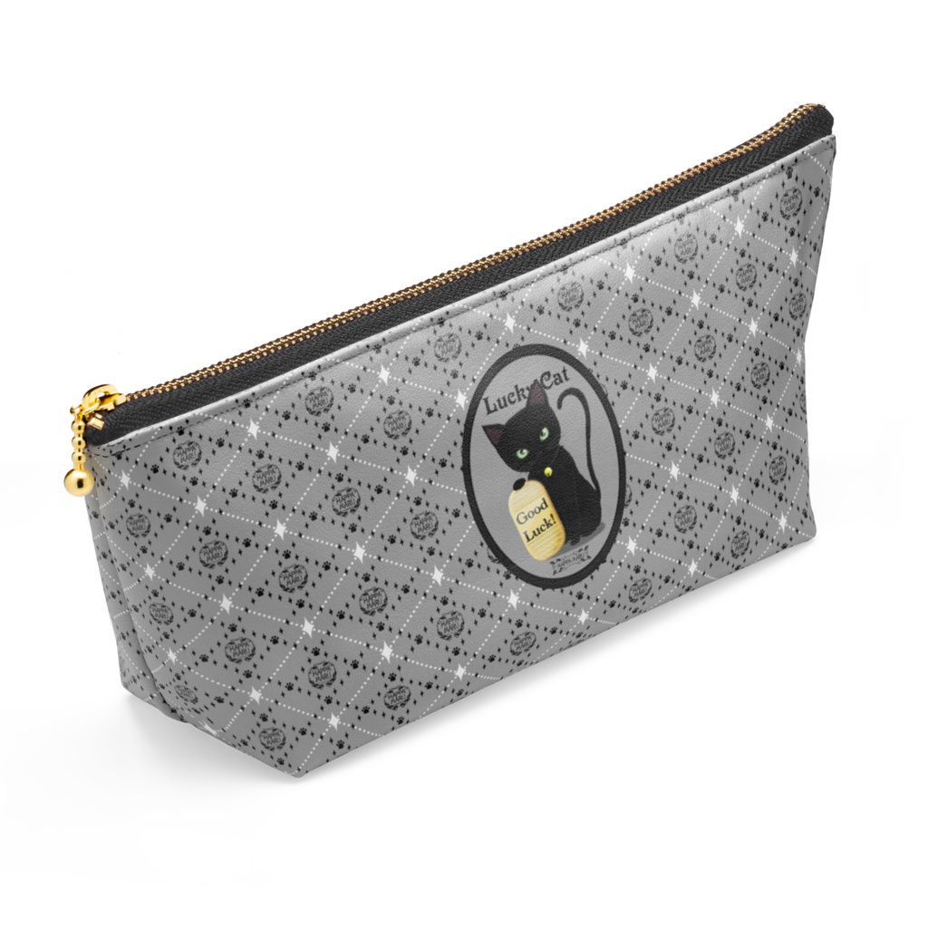 招き猫レザーポーチ-1_黒猫ver_7色