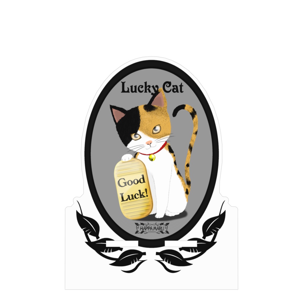 招き猫アクリルスマホスタンド(100×160mm)-1_三毛猫ver_7色