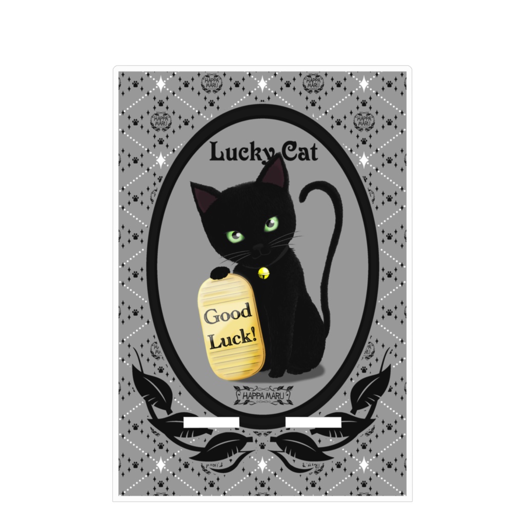 招き猫アクリルスマホスタンド(100×160mm)-2_黒猫ver_7色
