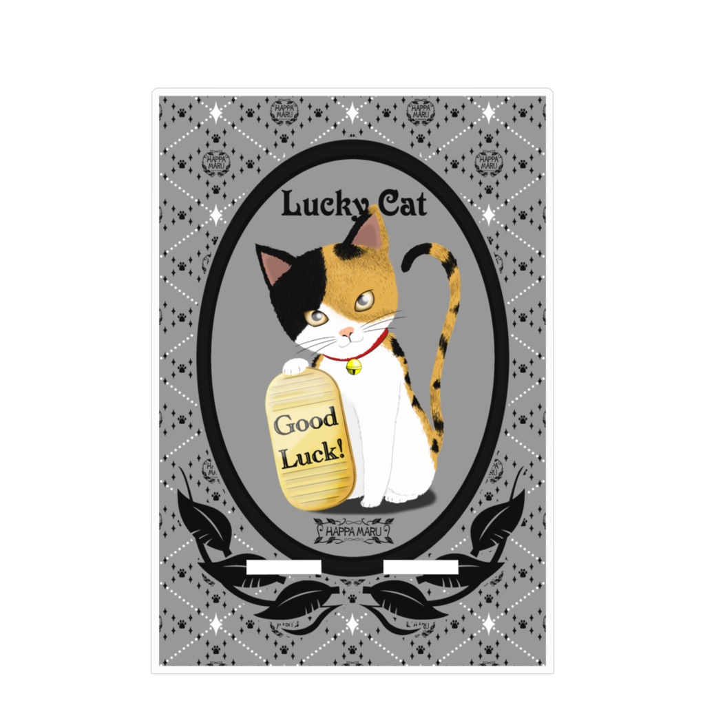 招き猫アクリルスマホスタンド(100×160mm)-2_三毛猫ver_7色