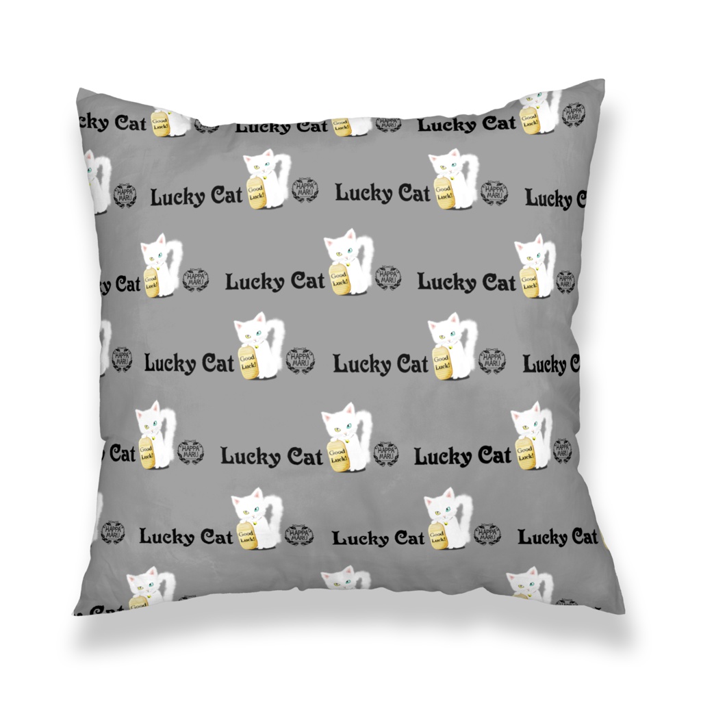 招き猫クッションカバー-3_白猫オッドアイver_7色