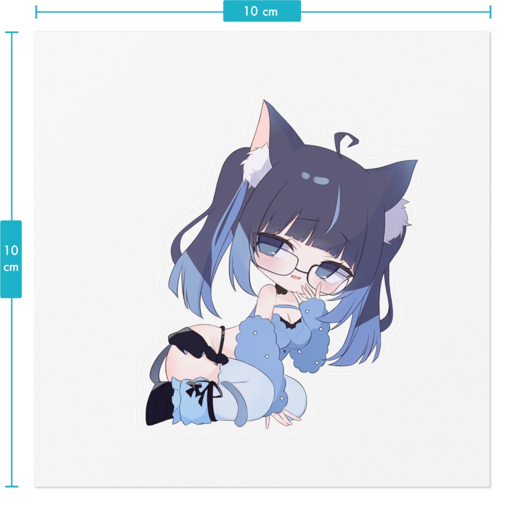 猫中つん新衣装ステッカー