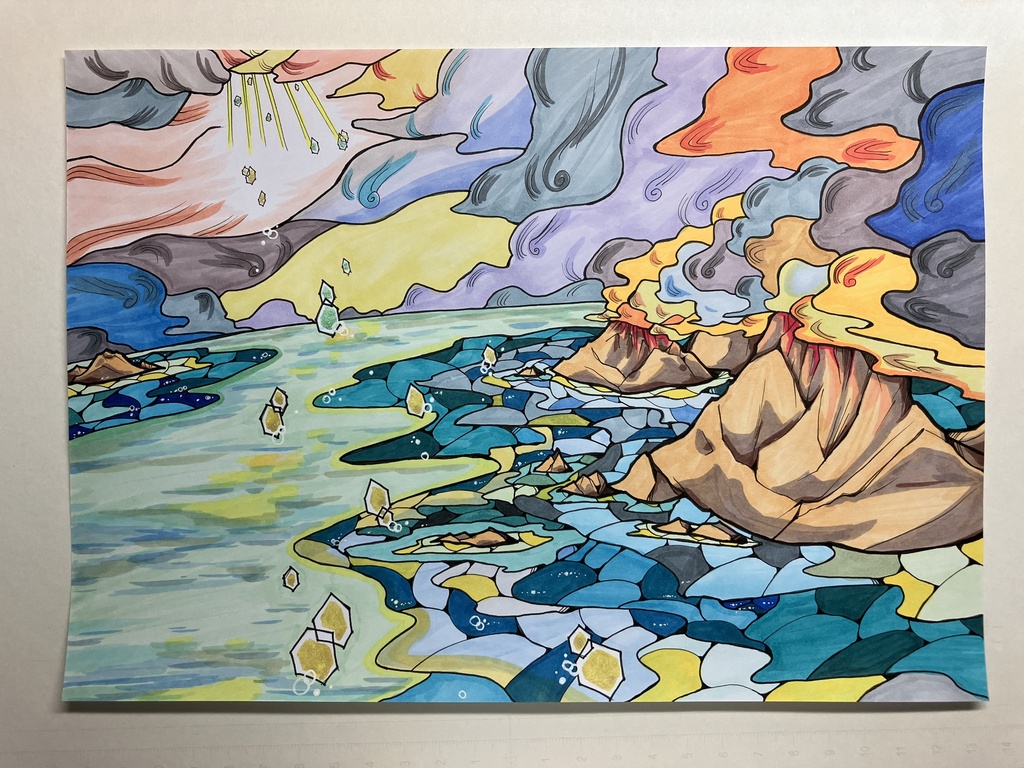 原初の海(ステンドグラス風)