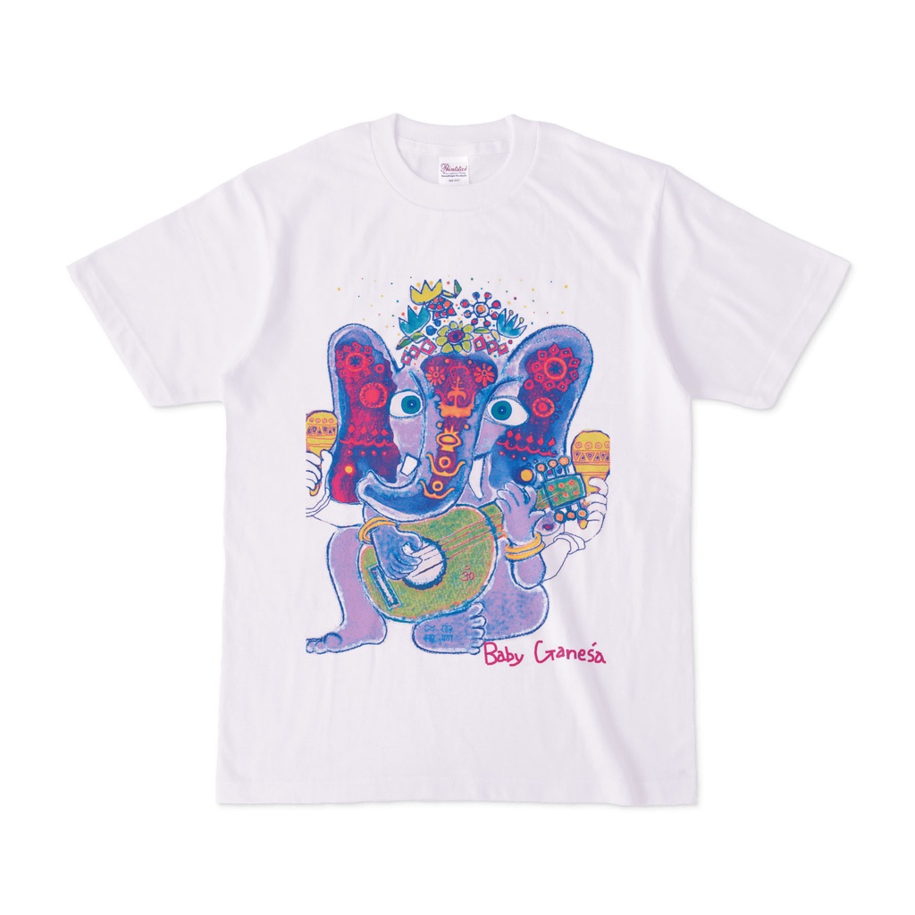 ミラクル　ガネーシャ　Tシャツ　パープルA (गणेश, gaṇeśa, Ganesha)