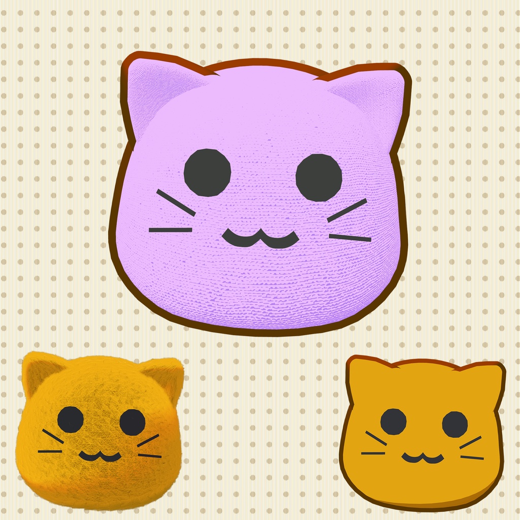 【多機能】にゃんぷっぷ~ 3Dモデル【無料】