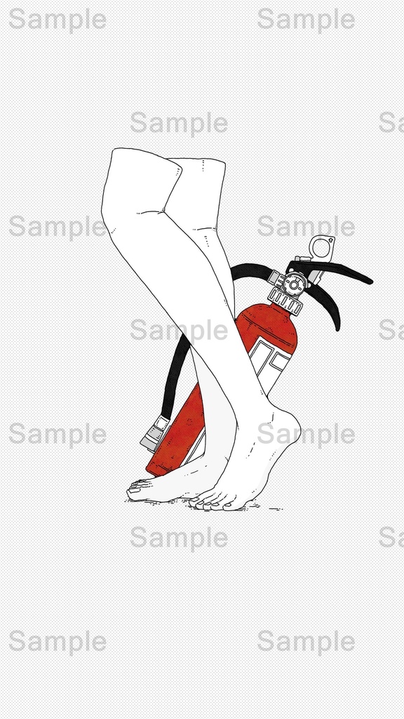 【DL】裸足と消火器/足元シリーズ