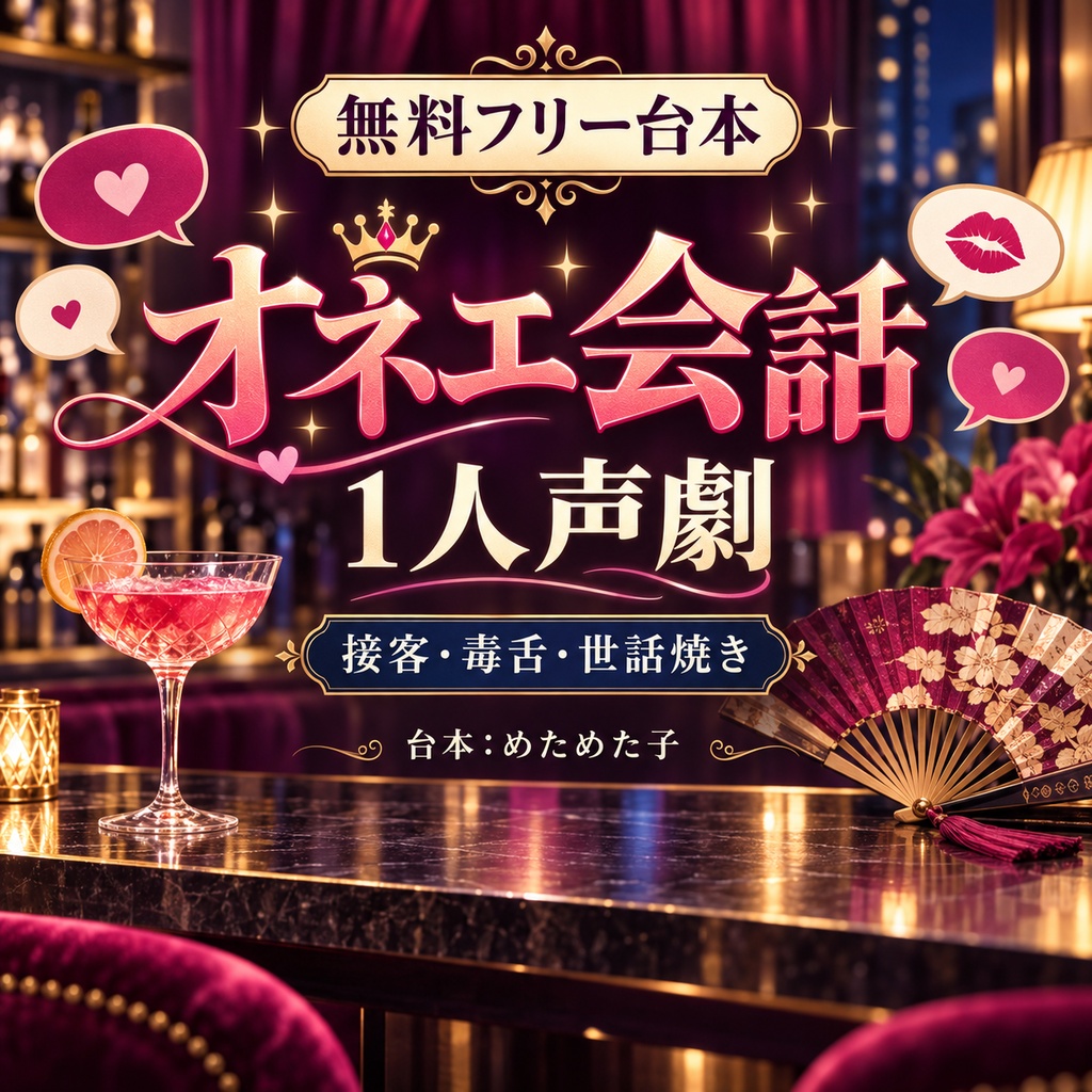 【無料フリー台本】オネエ会話【1人声劇／接客・毒舌／コメディ】