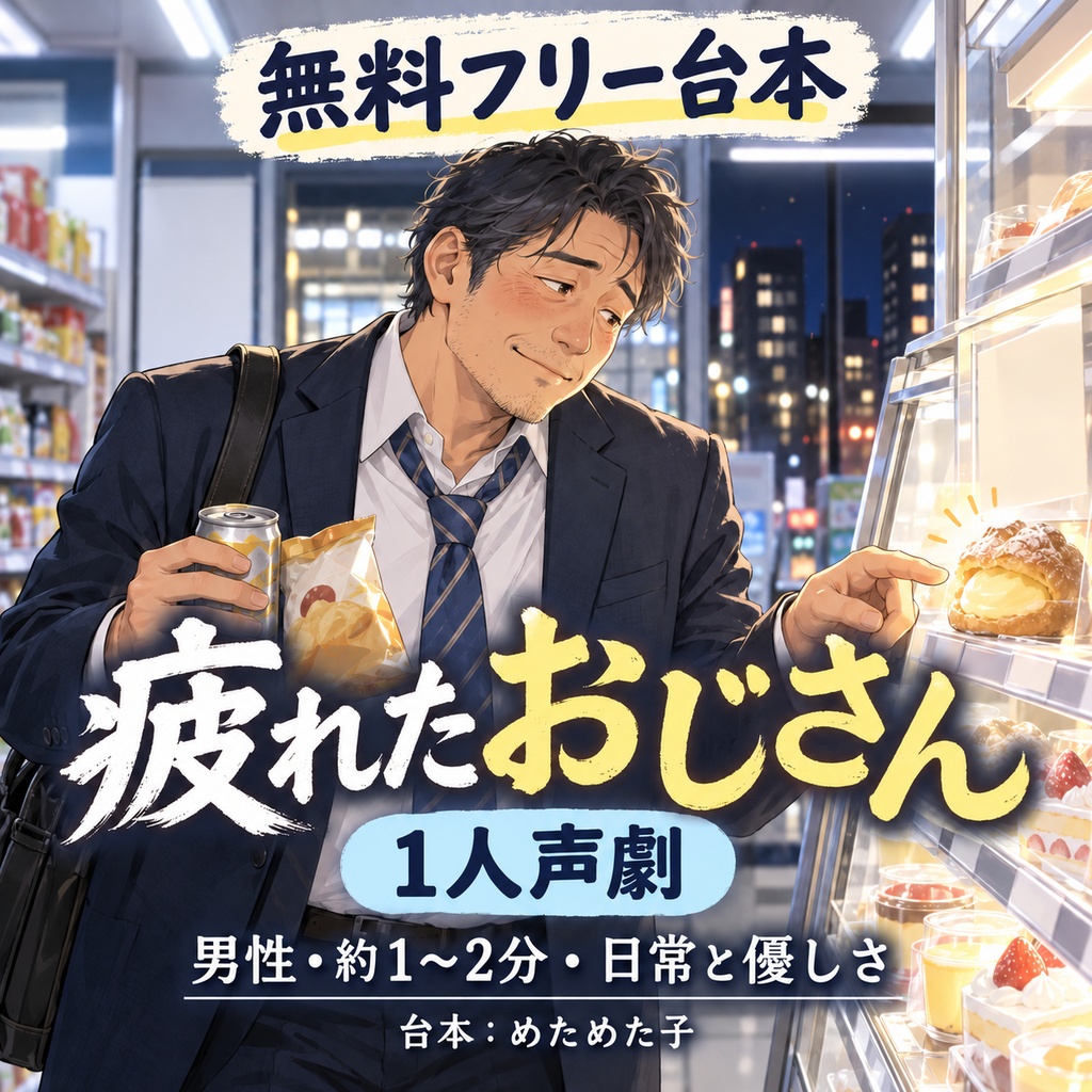 【無料フリー台本】疲れたおじさん【1人声劇/男性/日常と優しさ】