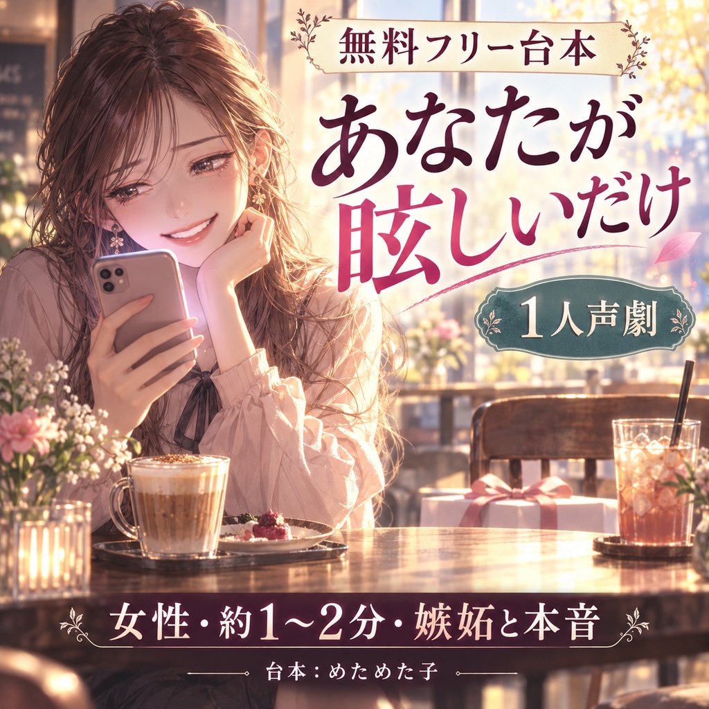 【無料フリー台本】あなたが眩しいだけ【1人声劇/女性/嫉妬と本音】