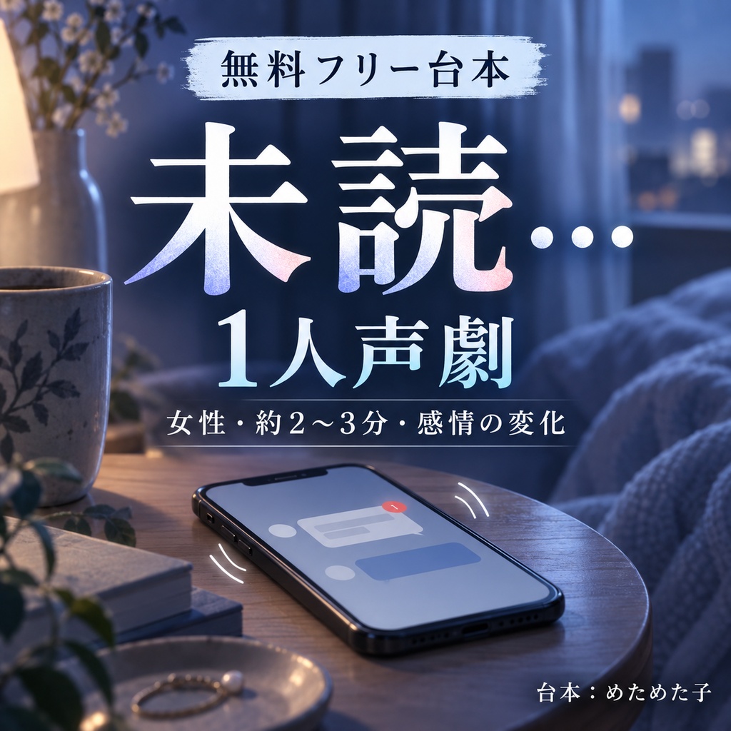 【無料フリー台本】未読…【1人声劇/女性/感情の変化】