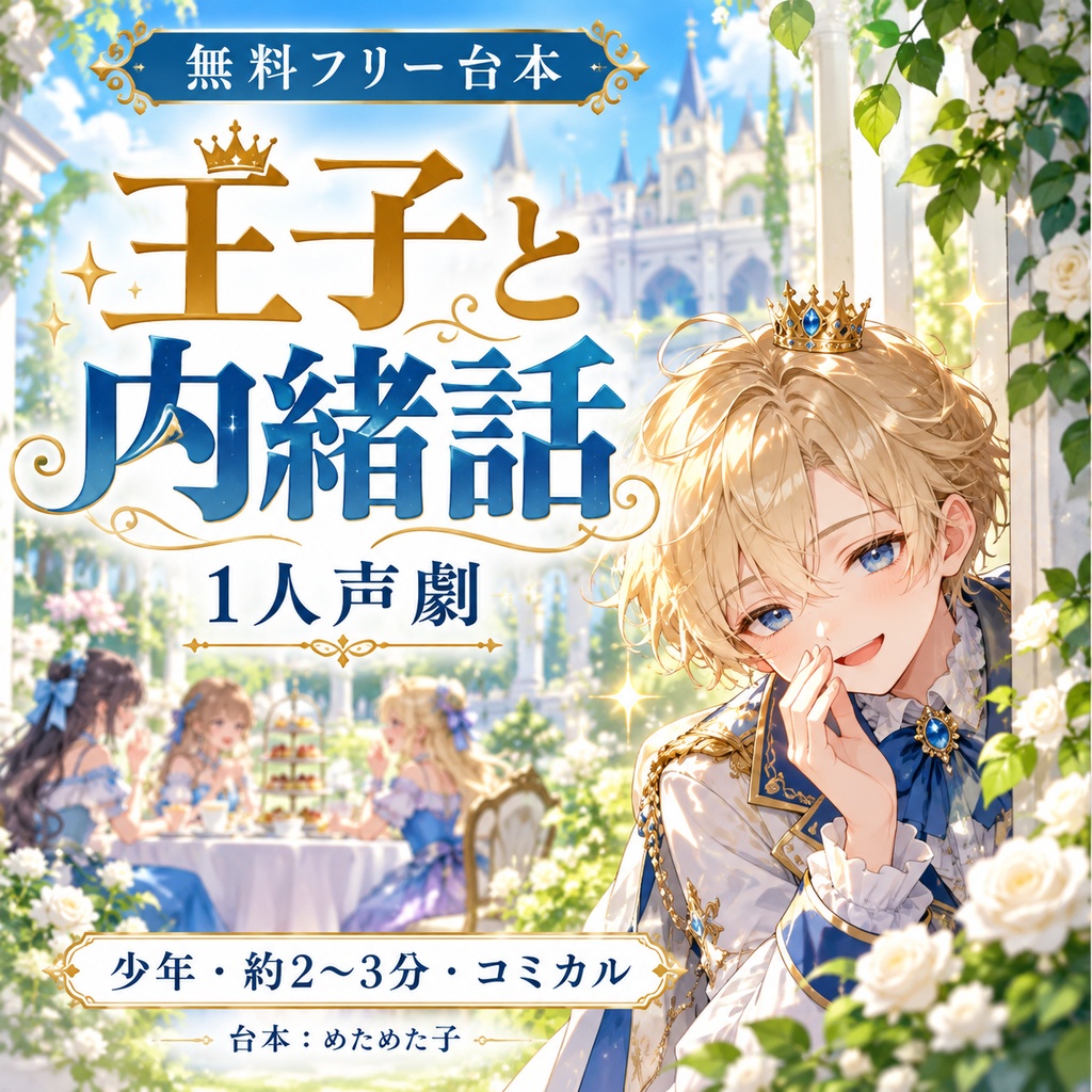 【無料フリー台本】王子と内緒話【1人声劇／少年／コミカル】